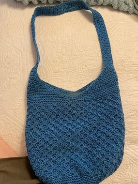 The Sak Vintage Handcrafted Crochet Shoulder Bag in Turquoise & smaller bag